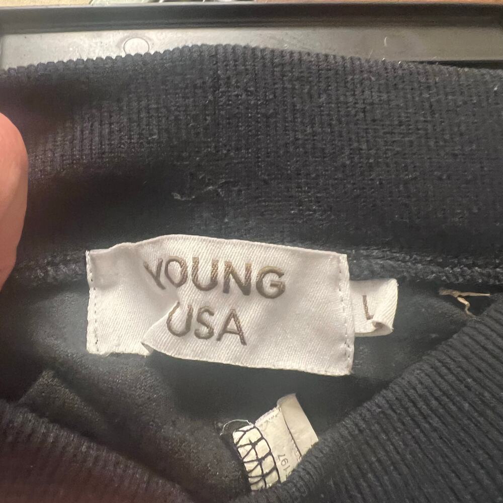 Vtg Young USA Womens Lg Low rise Black Lounge Pants Straight Leg 16" inseam 31" - Picture 11 of 14